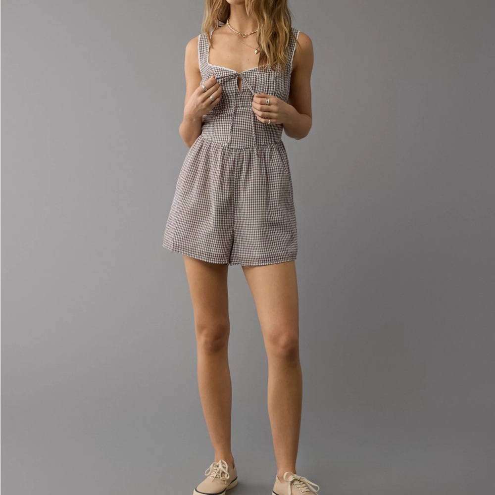 NWT Corset gingham romper